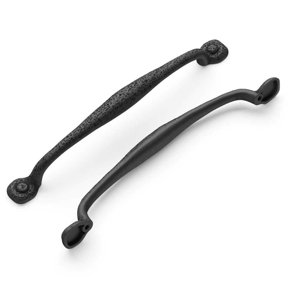 Hickory Hardware P3005-BI Refined Rustic Collection Appliance Pull 12 Inch Center to Center Black Iron Finish